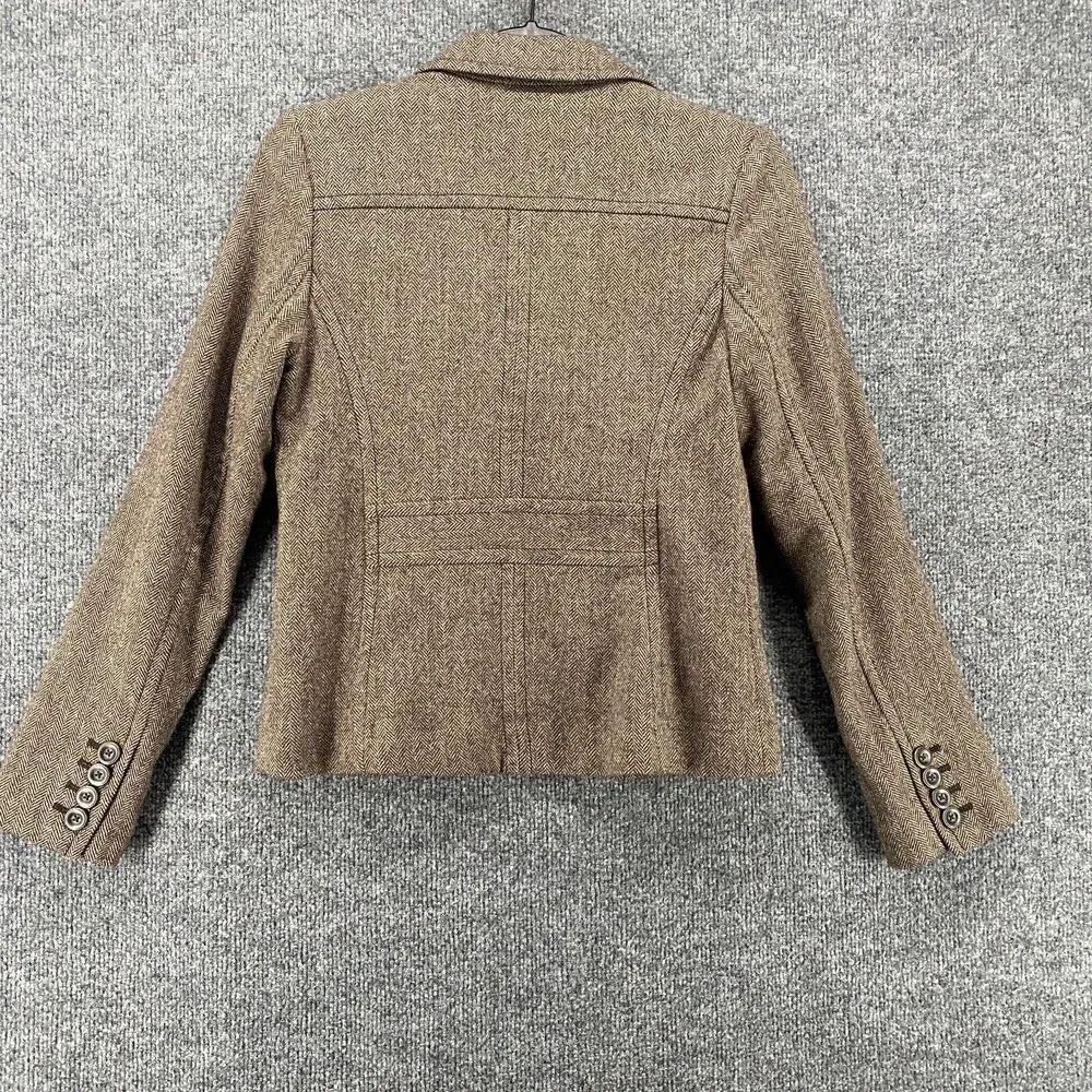 Eddie Bauer Blazer Wool‎ Jacket Womens 4 Brown Single Button Up Academia Office